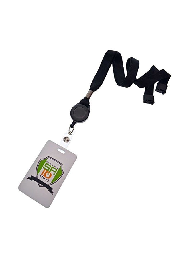 Specialist ID - 5-Piece Lanyard ID Badge Holder Set Black/Clear - Image 1