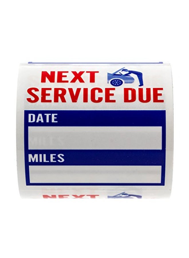 SBlabels 100-Piece Service Reminder Sticker Set White/Blue/Red