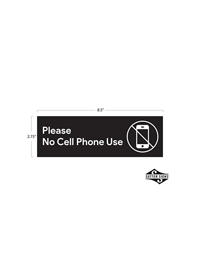 Sutter Signs Please No Cell Phone Use Sticker Sign Black/White - Image 2