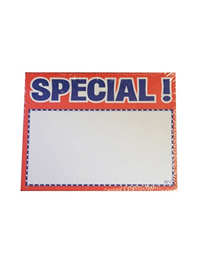 Special Sign Card 100-Piece Special Sign Card Set White/Red/Blue 