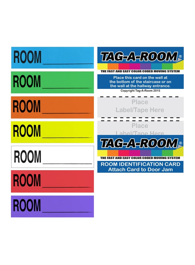 Tag-A-Room - 50-PIece Room Blank Label Set Yellow/Black - Image 1