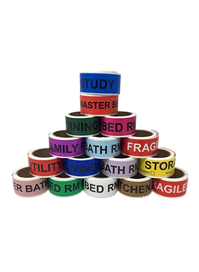 Shop4Mailers Set Of 16 House Moving Shipping Label Red/Blue/Yellow - Image 1