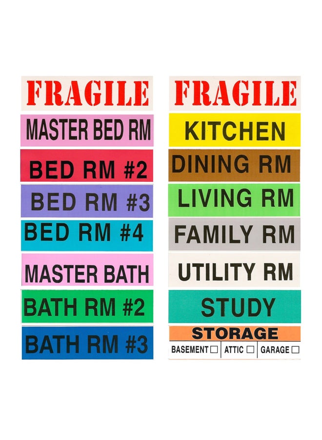 تاج-أه-روم طقم ملصقات للصناديق عند الانتقال من المنزل من 800 قطعة متعدد الألوان - Image 2