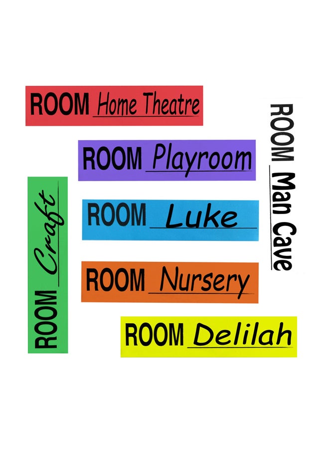 Tag-A-Room - 50-PIece Room Blank Label Set Yellow/Black - Image 1