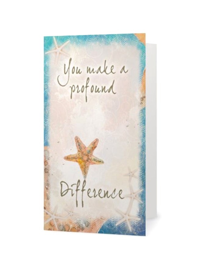 Smiling Wisdom You Make a Profound Difference Greeting Card With Starfish Keychain Set - Image 1