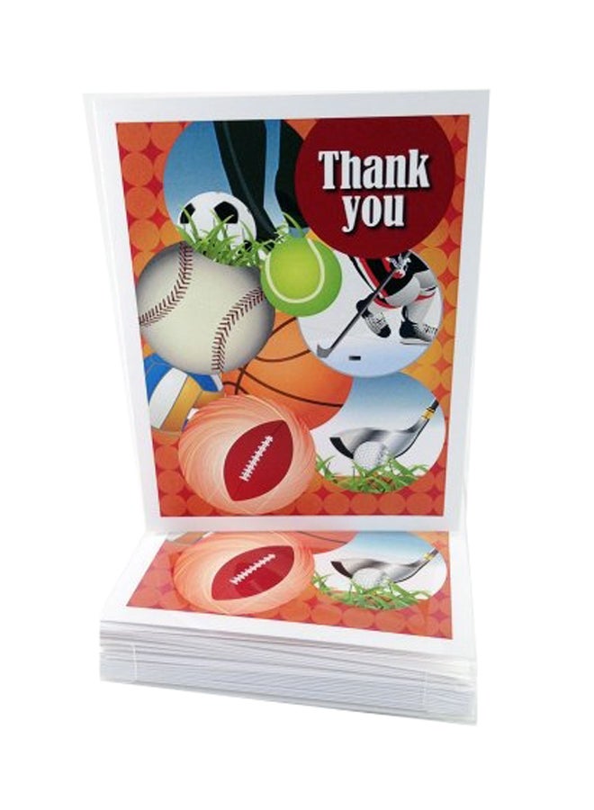 ستون هاوس كوليكشن مجموعة بطاقات معايدة بظرف مطبوع عليها عبارة Thank You مكوّنة من 18 قطعة - Image 1