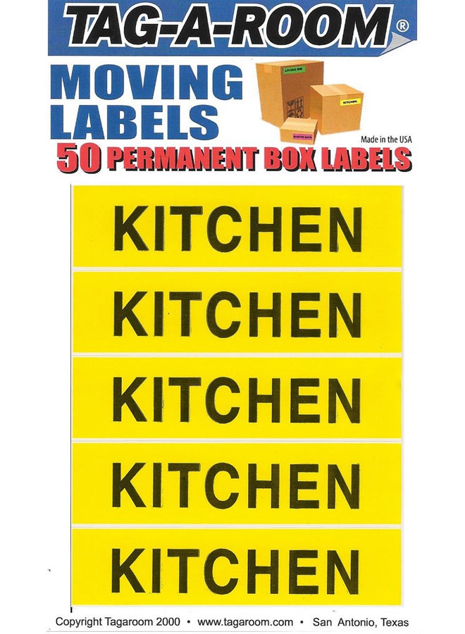 Tag-A-Room - 50-Piece Kitchen Label Set Yellow/Black - Image 1