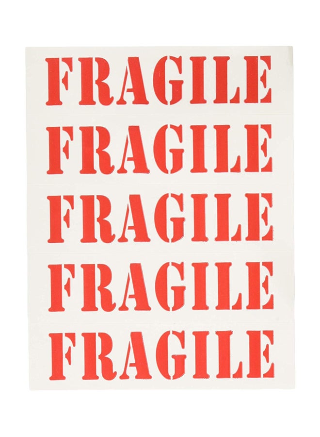 25-Piece Fragile Moving Label Set Red/White
