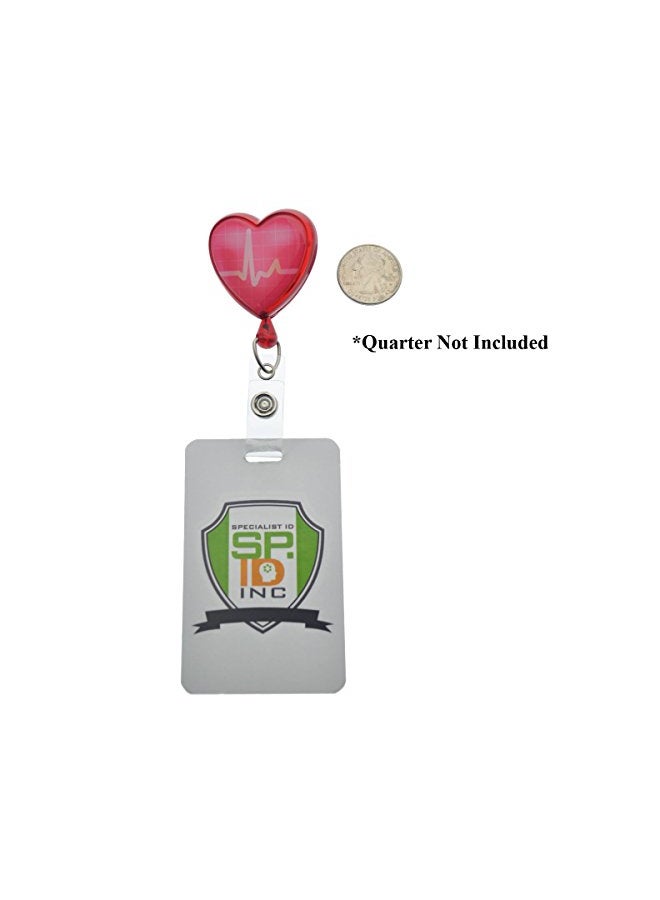 Specialist ID 3-Piece Heart Shaped Badge Holder Set Red/Clear  - Image 2