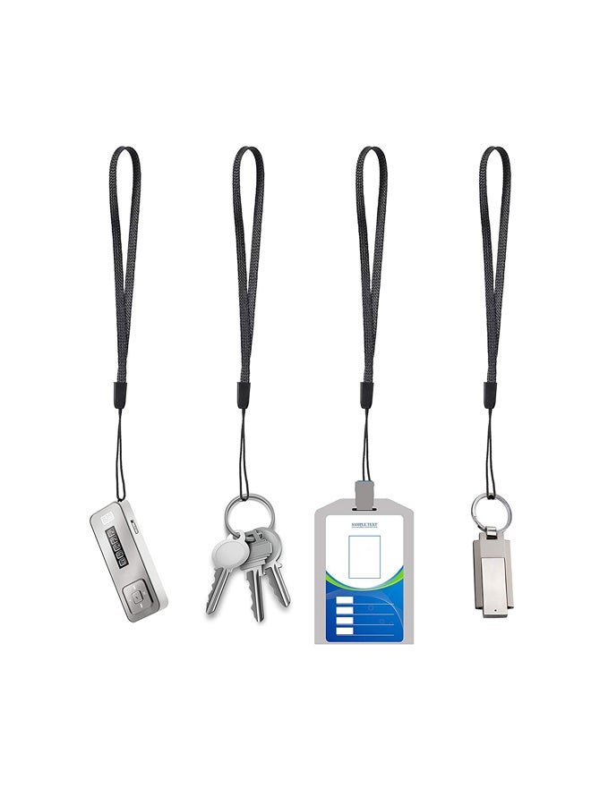 Wisdompro - 50-Piece Wrist Lanyard ID Badge Holder Black - Image 1