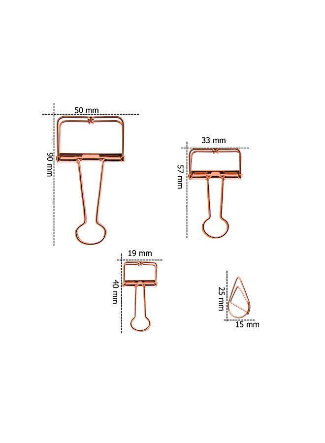 VENCINK 36-Piece Binder Clip Set Rose Gold - Image 2