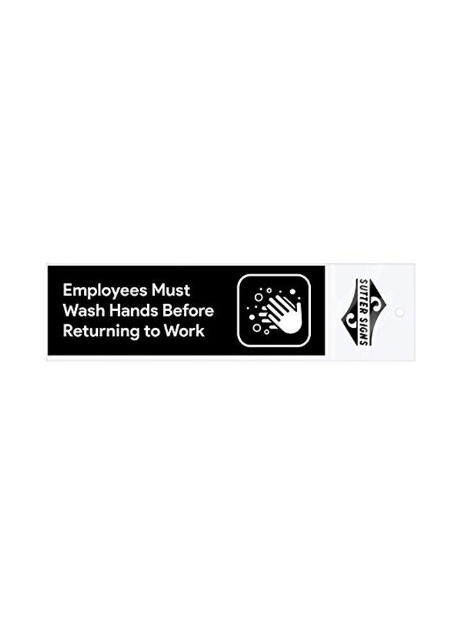 سوتر ساينس مجموعة ملصقات للمراحيض مكوّنة من قطعتين تحمل عبارة Employees Must Wash Hands أسود/أبيض - Image 1