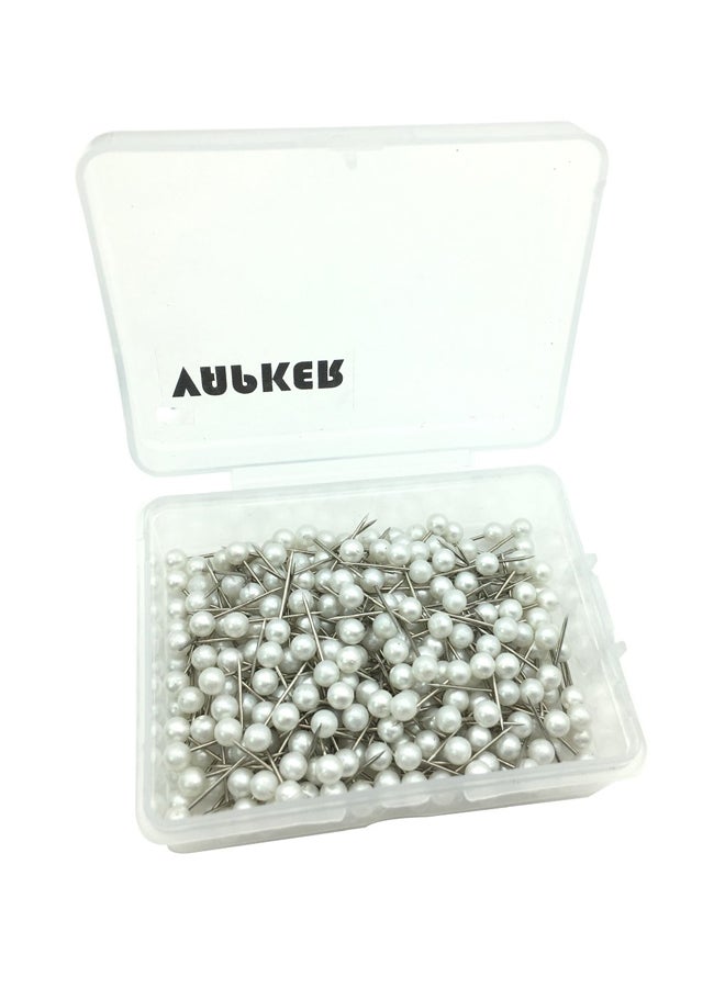 VAPKER 300-Piece Push Pin Set Pearl White/Silver - Image 1
