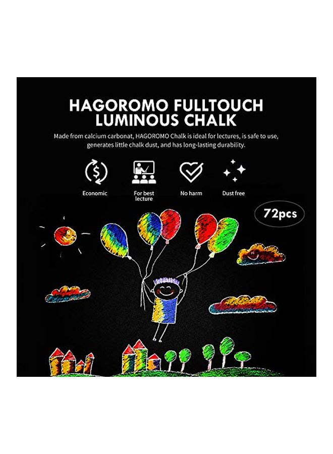 72-Piece Fulltouch Luminous Chalk Set Green/Red/Blue