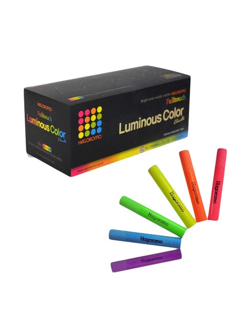 72-Piece Fulltouch Luminous Chalk Set Green/Red/Blue