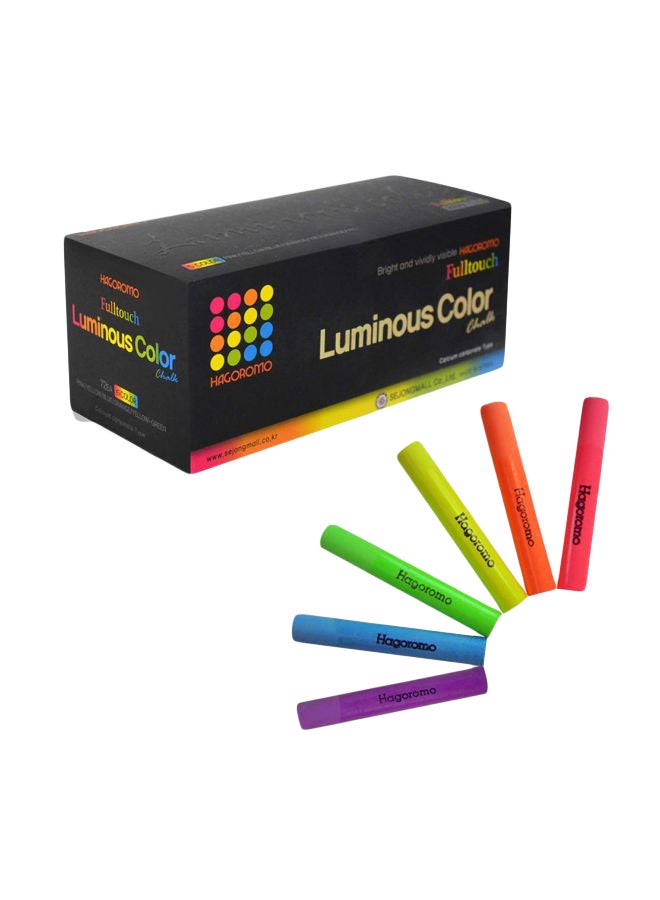 72-Piece Fulltouch Luminous Chalk Set Green/Red/Blue