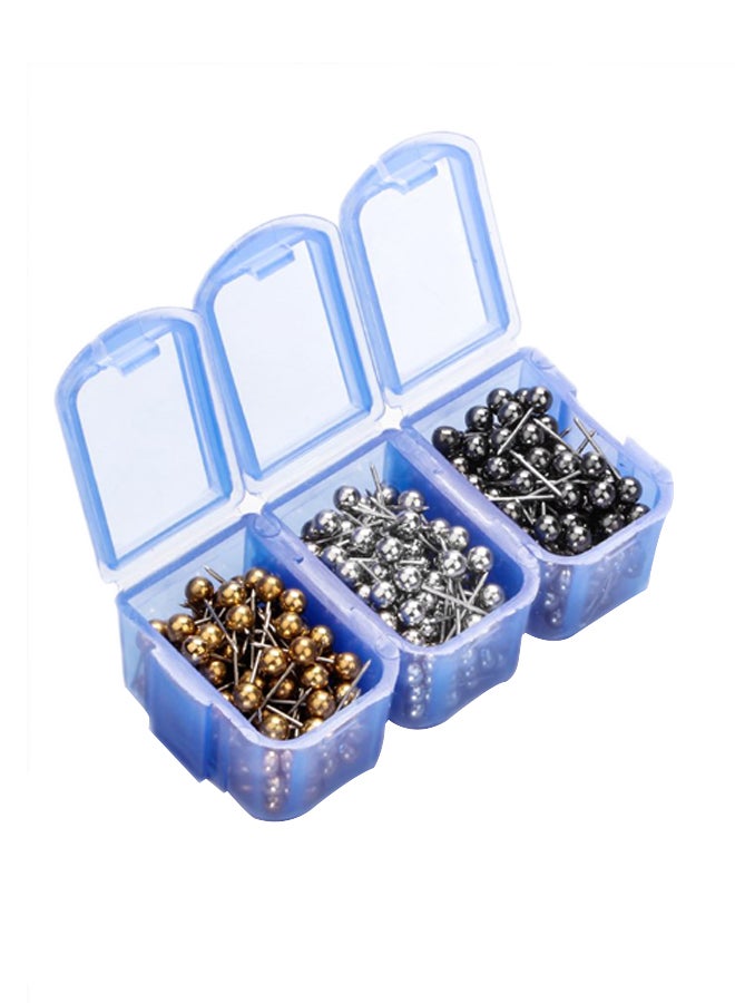 Yalis 300-Piece Push Pin Set Gold/Black/Silver - Image 1