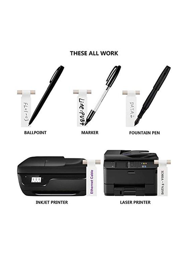 MR-LABEL - 300-Piece Waterproof Printable Cable Label With Print Tool Set White - Image 1
