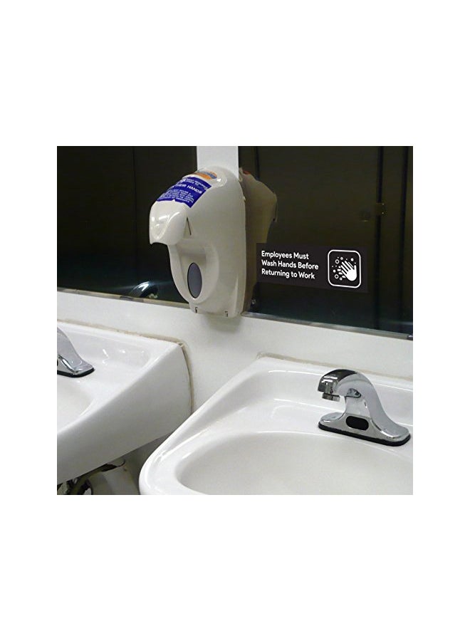 سوتر ساينس مجموعة ملصقات للمراحيض مكوّنة من قطعتين تحمل عبارة Employees Must Wash Hands أسود/أبيض - Image 3