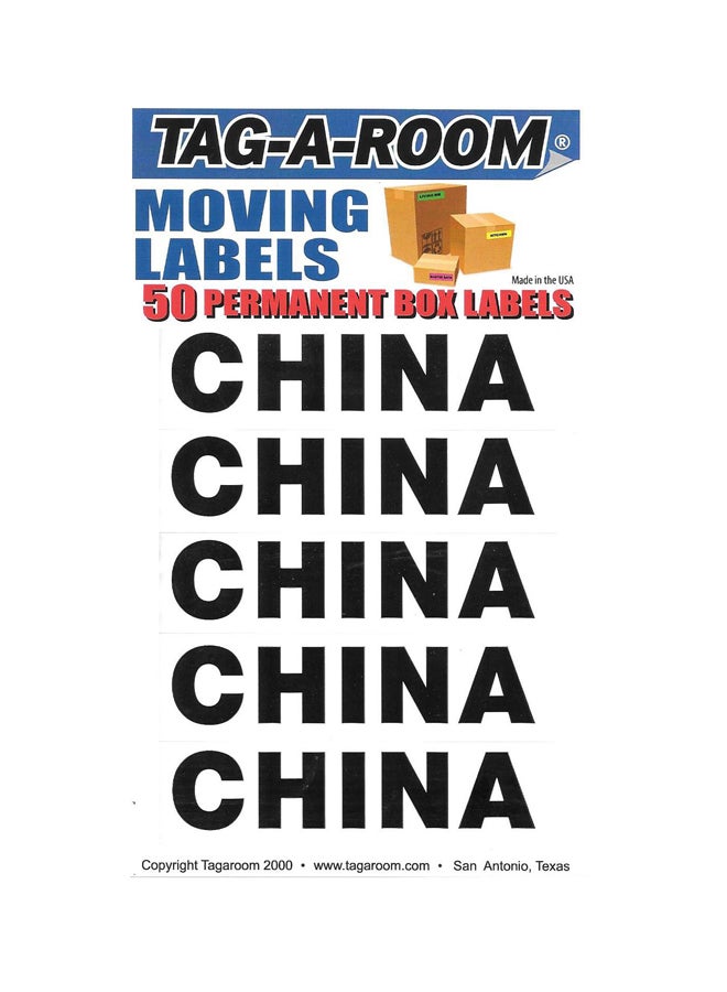 Tag-A-Room - 50-Piece Books Label Set Black/White - Image 1