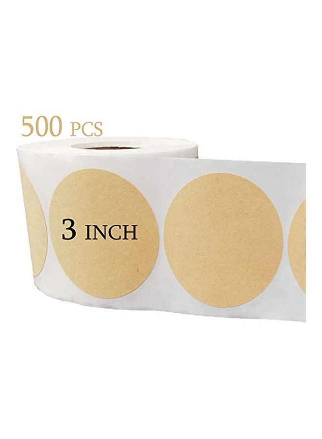 Remarkable 500-Piece Round Blank Lebel Sticker Set Brown - Image 2