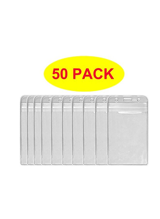 HOSL 50-Piece Vertical Id Card Holder Set Clear - Image 3