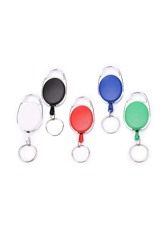 Fushing 5-Piece Retractable Badge Holder Set Red/Blue/Silver - Image 1