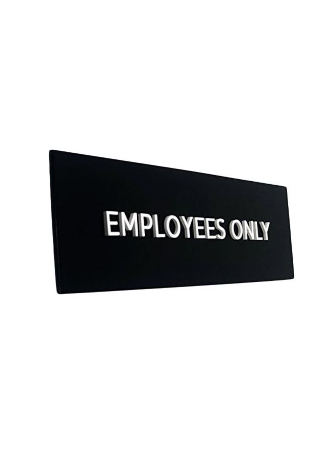 كيوبيك ليترز - لافتة بعبارة "Employees Only" بشريط لاصق مزدوج الجانبين أسود/أبيض - Image 1