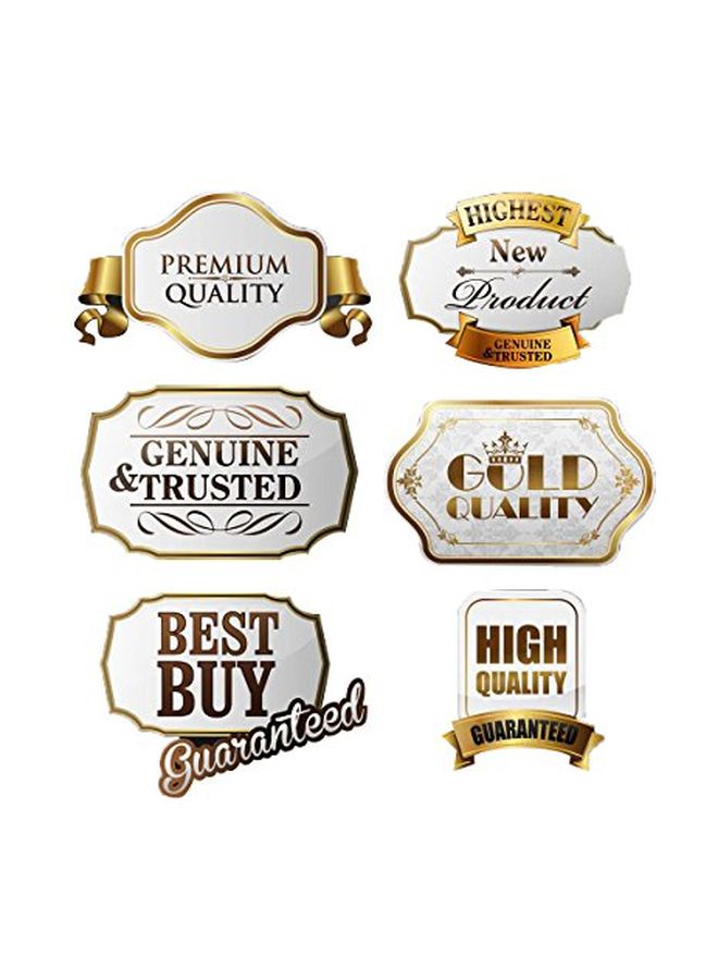 MR-LABEL - 25-Piece Waterproof Printable Label Set White/Gold - Image 1