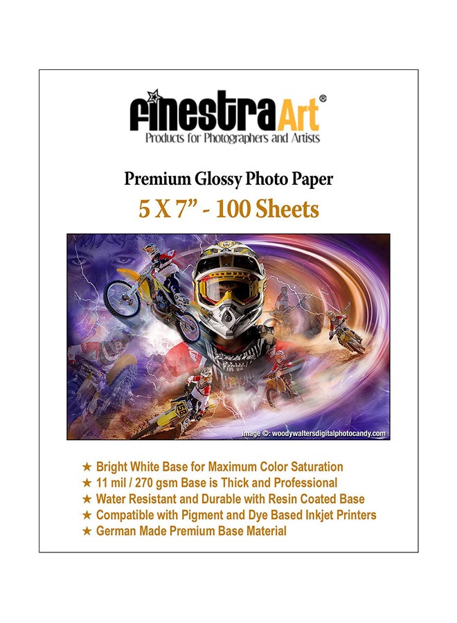 Finestra Art 100-Piece Glossy Photo Paper Set 