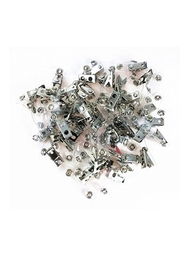 يوتون مشابك شارات مع حزام من 50 قطعة شفاف/فضي - Image 3