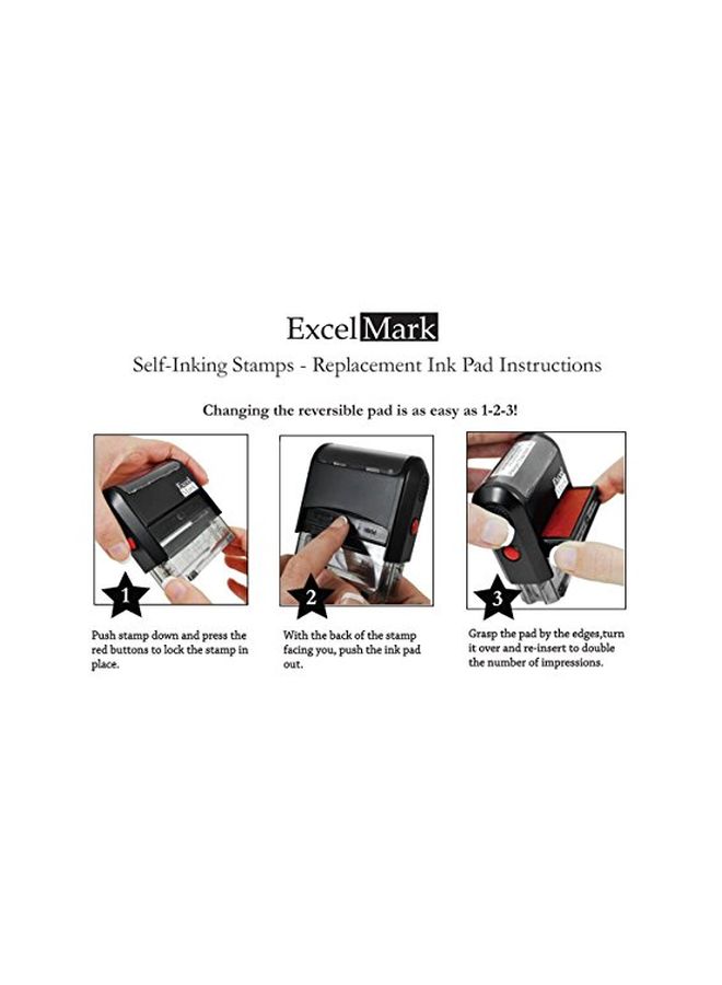ExcelMark Self Inking Rubber Stamp Black - Image 3