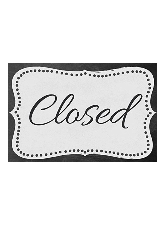 ناهانكو لافتة بوجهين تحمل الكلمتين "Open" و"Closed" أبيض/رمادي - Image 3