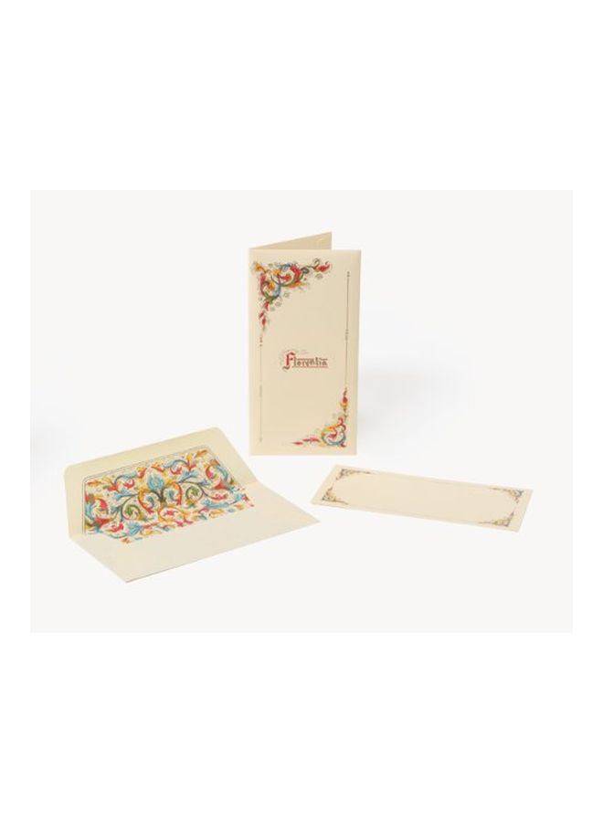 Kartos 10-Piece Florentia Printed Card And Envelope Portfolio Set White/Blue/Pink  - Image 2