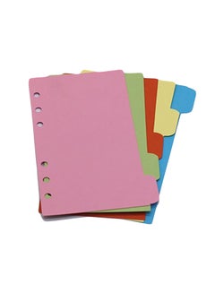 LONG TAO 12-Piece 6-Hole Loose Leaf Notebook Refill Index Divider Set Green/Red/Blue  - Image 1