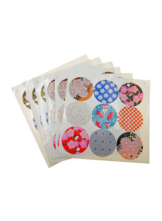 ALIMITOPIA 90-PieceJapan Style Sealing Sticker Set Blue/Pink/Yellow  - Image 2