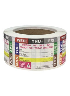 InStockLabels.com 500-Piece Weekly Label Roll White/Black/Yellow  - Image 1
