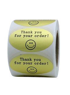 لفافة ملصقات مكتوب عليها "Thank You For Your Order" أصفر/أسود