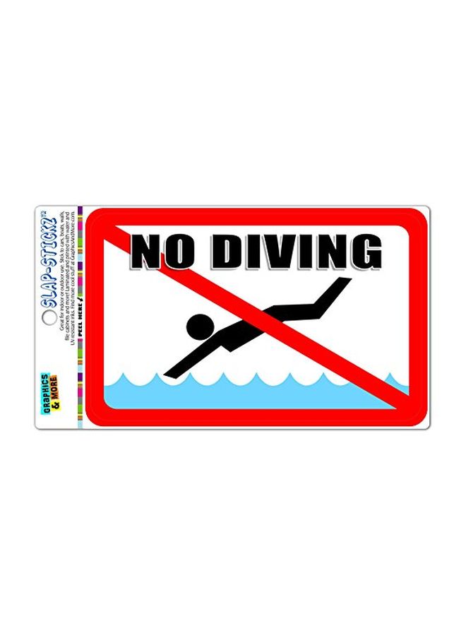 ملصق مكتوب عليه عبارة "No Diving" أبيض/أحمر/أسود - v1552317486/N21851319A_1