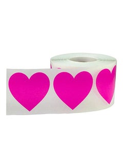 InStockLabels.com 500-Piece Heart Sticker Roll Pink  - Image 2