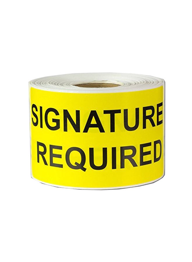 أوفيس سمارت لابس طقم مكون من 300 ملصق يحمل عبارة "Signature Required" أصفر  - Image 1
