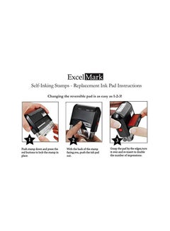 ExcelMark Self Inking Rubber Stamp Black  - Image 3