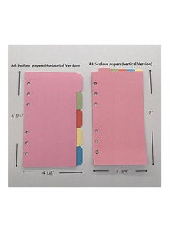 LONG TAO 12-Piece 6-Hole Loose Leaf Notebook Refill Index Divider Set Green/Red/Blue  - Image 3