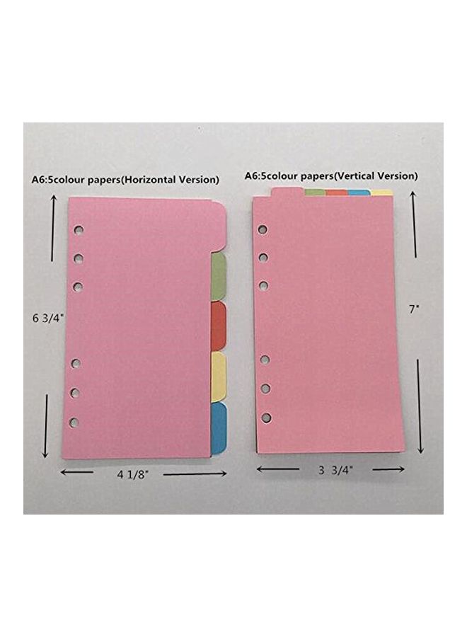 12-Piece 6-Hole Loose Leaf Notebook Refill Index Divider Set Green/Red/Blue