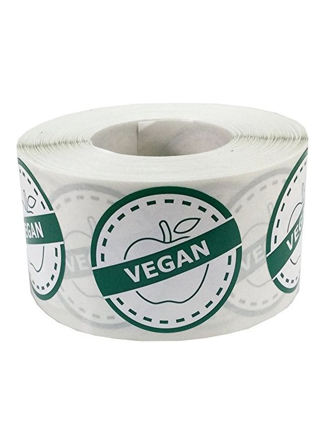 500-Piece Vegan Sticker Roll Green/White - v1552317524/N21851296A_1