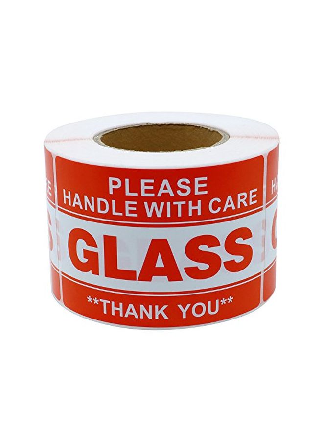 Hybsk Thank You Sticker Label Roll Red/White - Image 2