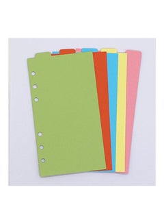 LONG TAO 12-Piece 6-Hole Loose Leaf Notebook Refill Index Divider Set Green/Red/Blue  - Image 2