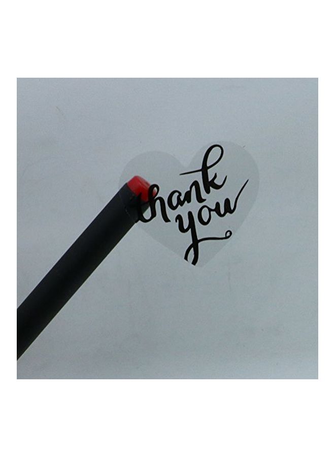 هيبسك لفة ملصقات بنمط مطبوع لعبارة "Thank You" شفاف/ أسود - Image 2