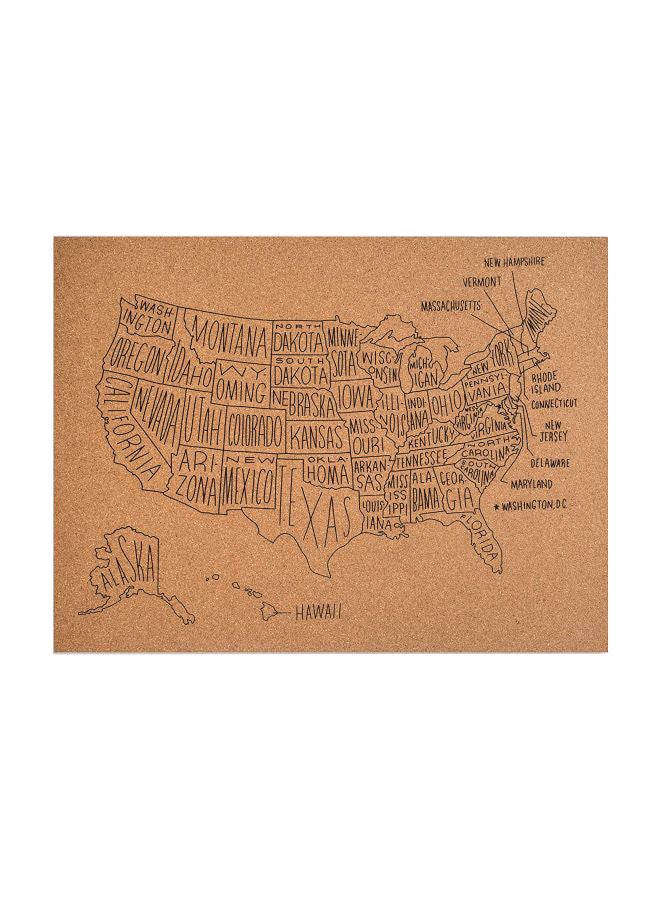 Art of Wanderlust USA Map And Pins Yellow/Black 