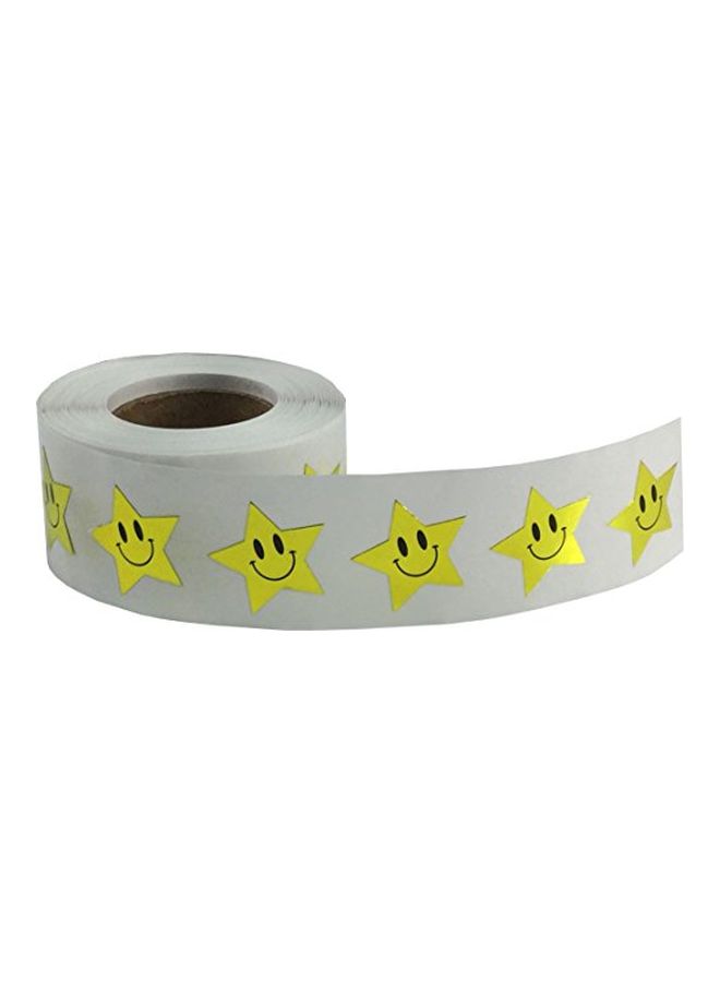 500-Piece Smiley Sticker Roll Yellow/Black - v1552317574/N21851292A_2